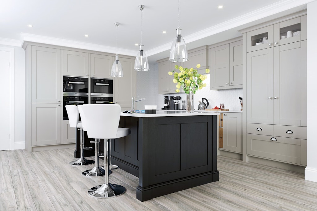 Classic Interiors kitchen island design traditional island grey shaker