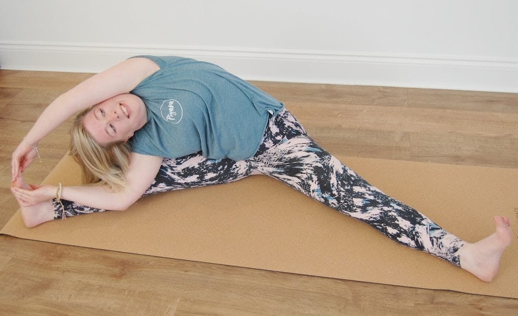 Jasmine Roberts - wide fold and bend yoga pose