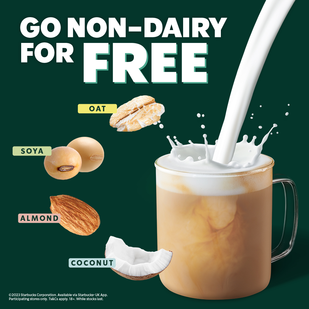 Starbucks Go Non-Dairy for Free Dairy Alternatives