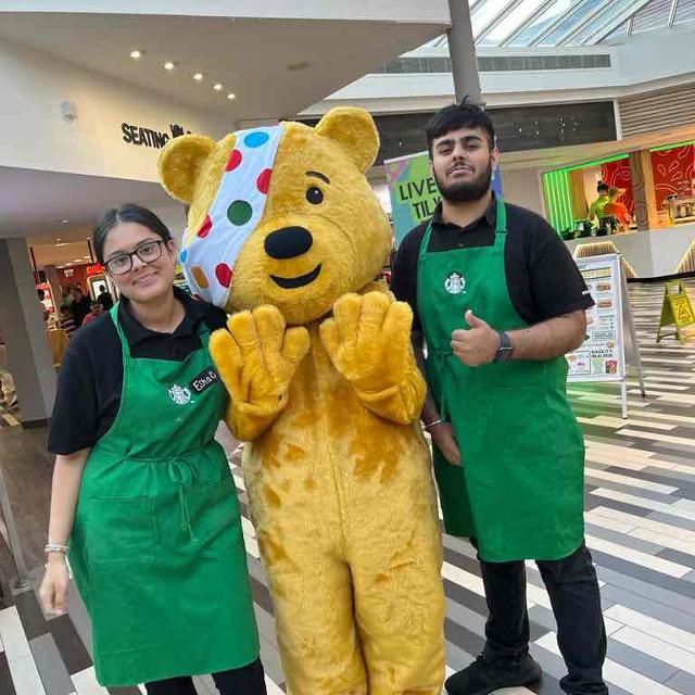 BBC Children In Need Fundraising at Welcome Break - Pedal for Pudsey