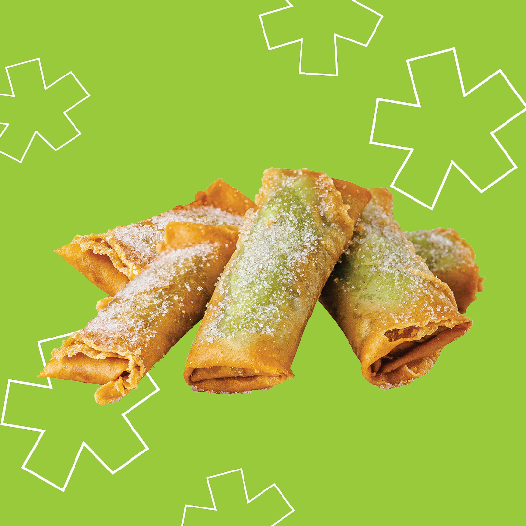 Apple spring rolls - crispy spring rolls with a sweet apple filling, served with a sweet caramel dip from Chopstix