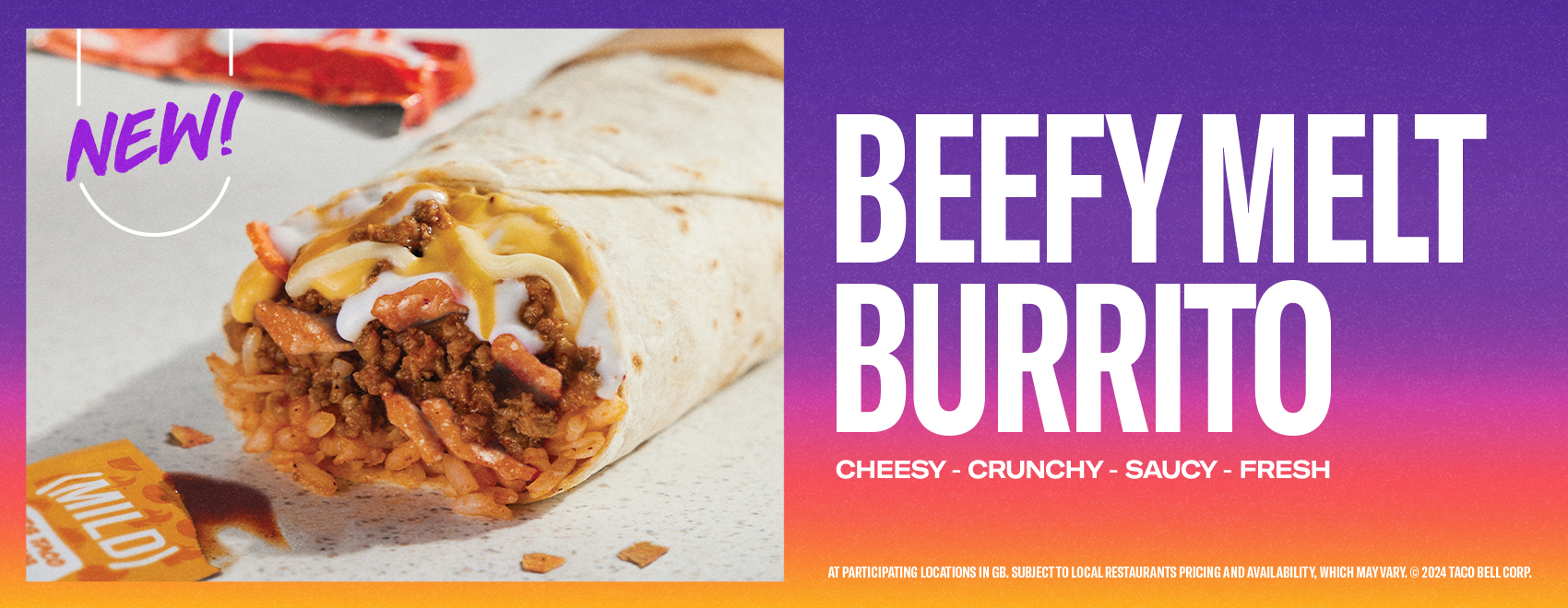 Beefy Melt Burrito available at Taco Bell in Welcome Break South Mimms