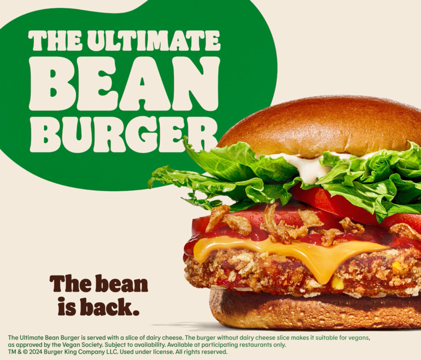Burger King The Ultimate Bean Burger available at Welcome Break